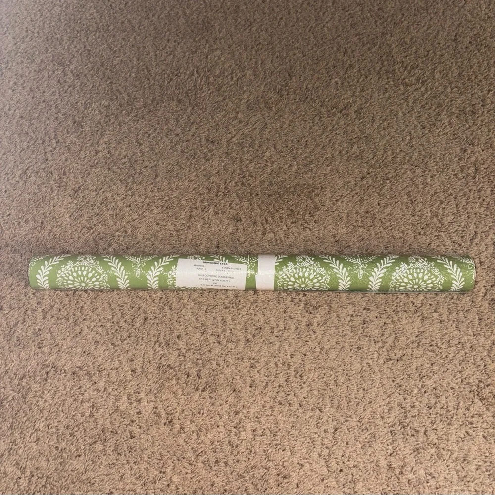 New Anthropologie Brunschwig & Fils Marindol Geometric Wallpaper Moss Green